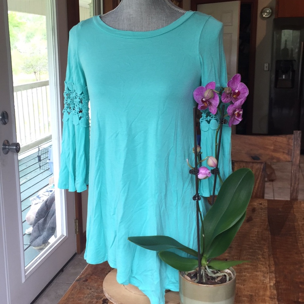 Emerald Boho Lace Embellished Blouse